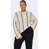 ONLY CARMAKOMA - CARTESSA CABEL STITCH LS O-NECK KNT - Dames - Gebreide Pullover