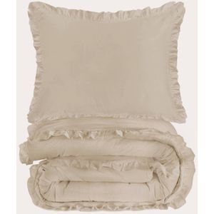 NOUS Living - Ruffle - Dekbedovertrek - 1-persoons - 140x200 cm - Katoen
