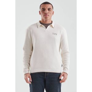 Gebreide Trui - Katoenmix - Relaxte Pasvorm - Polokraag met V-hals