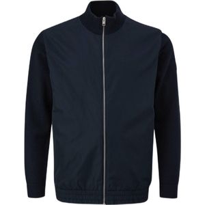 s.Oliver Big Size vest Plus Size met wol en logo blauw zwart