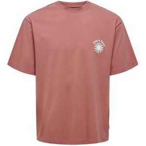 ONLY & SONS T-shirt ONSKASEN met backprint dusty cedar