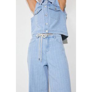 Suncoo high waist wide leg jeans light blue denim