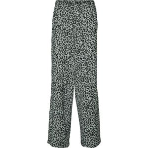 VERO MODA loose fit broek VMMERVE met dierenprint donkergroen/ecru