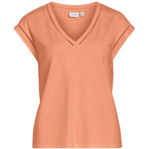 VILA T-shirt VIELME oranje