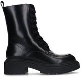 Sacha chunky leren veterboots zwart