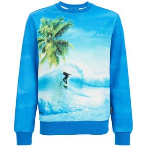 WE Fashion sweater met printopdruk blauw