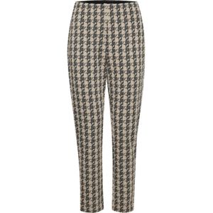 ICHI slim fit pantalon IHKATE HOUNDSTOOTH met pied-de-poule bruin/zwart