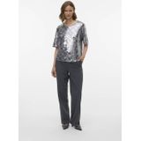 Vero Moda - Vmmilka 2/4 Top Wvn - T-shirt - Ultimate Grey