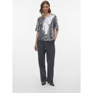 Vero Moda - Vmmilka 2/4 Top Wvn - T-shirt - Ultimate Grey