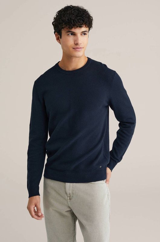 WE Fashion trui gebreid donkerblauw