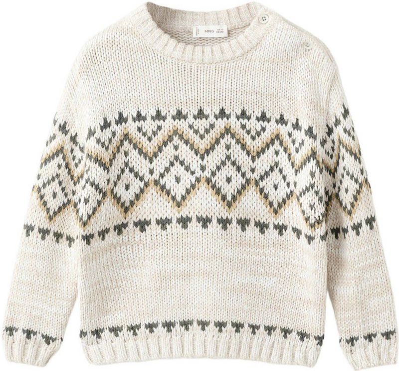 Mango Kids - Trui - Zacht Acryl en Katoen - Lange Mouwen - Ronde Hals