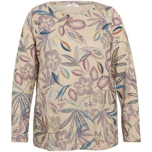 Paprika gebloemd top beige/paars/blauw