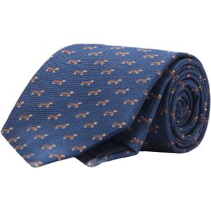 Mango Man stropdas met dierenprint blauw
