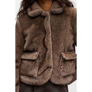 OBJECT faux fur jas bruin