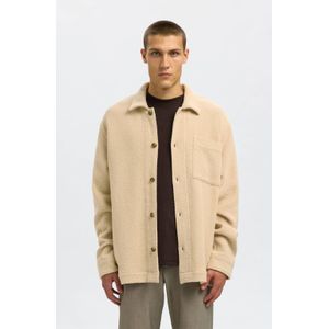 SELECTED - SLHFRED - Overhemd - Beige - Comfort Fit - Lange Mouw