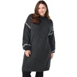 Zizzi gebreide jurk grijs melange