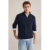 WE Fashion trui rib gebreid donkerblauw