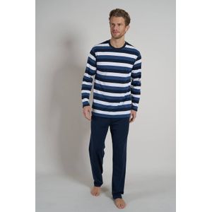 Ceceba +size pyjama met strepen donkerblauw/wit