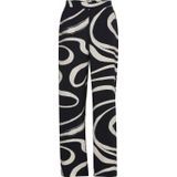 B.Young straight fit pantalon BYIBINE met all over print zwart/wit