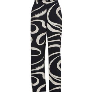 B.Young straight fit pantalon BYIBINE met all over print zwart/wit