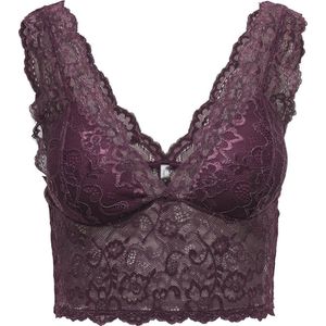 ONLY kanten voorgevormde bralette ONLCHLOE donkerpaars