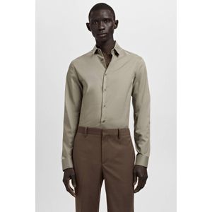 Mango Man Slim casual overhemd beige