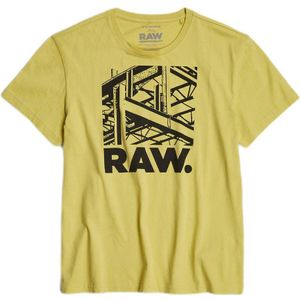 G-Star RAW T-shirt met printopdruk geel