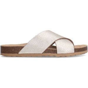 Manfield leren slippers goud