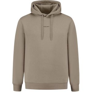 Pure Path hoodie met backprint taupe