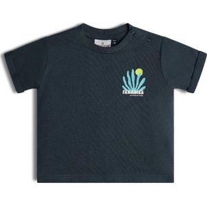 Retour Mini T-shirt Pepijn met backprint antraciet/blauw