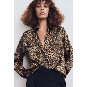 MANGO - PIEDRA - Blouse - Lichtbeige / Bruin / Zwart