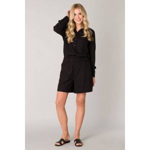 Base Level Loose Fit Short Yarda met Linnen Zwart