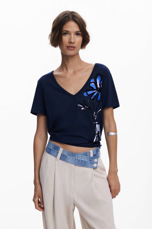 Desigual - Dumas - T-shirt - Blauw - Katoen