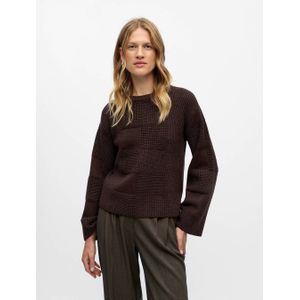 OBJECT trui bruin gebreid