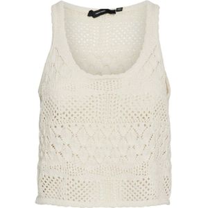 VERO MODA top VMAMALFI met ingebreid patroon beige