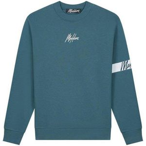 Malelions sweater met logo petrol/white