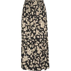 Kaffe maxi rok KAMAXI met panterprint zwart/zand