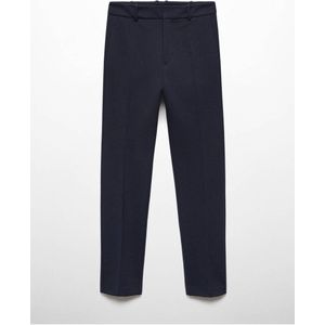 Mango cropped straight fit pantalon donkerblauw