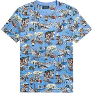 POLO Ralph Lauren slim fit T-shirt met all over print blauw