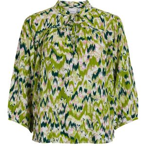 VILA blousetop VIMESA met all over print groen/ donkergroen/ roze