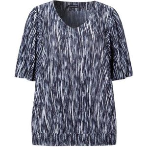 Exxcellent top met all over print donkerblauw/wit