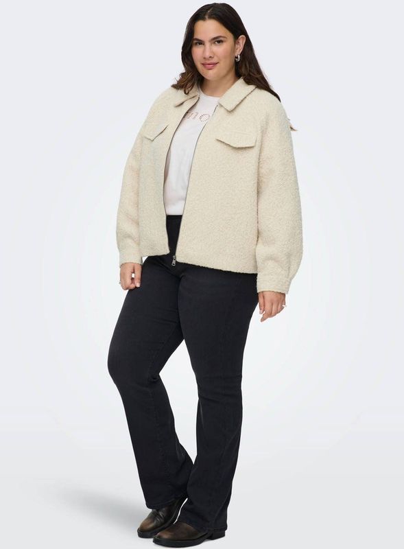 ONLY CARMAKOMA - Jas - Kort - Gespreide Kraag - Lange Mouwen - Polyester