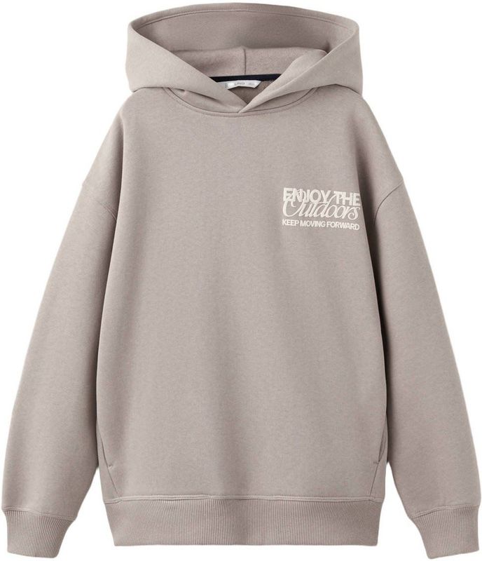 Mango Kids hoodie met backprint grijs