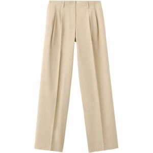 Mango straight regular waist broek beige