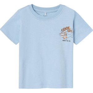 NAME IT MINI baby T-shirt NMMVELIX met backprint lichtblauw