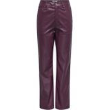ONLY - Onlsadie CC Otw - Kunstlederen Broek - Paarse Wijn - Voor Dames