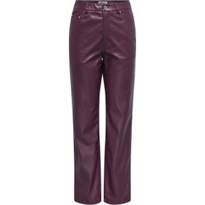 ONLY - Onlsadie CC Otw - Kunstlederen Broek - Paarse Wijn - Voor Dames