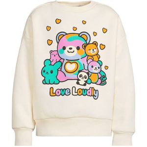 Coolcat - oversized fleece sweater - Rosa crème - Met Printopdruk