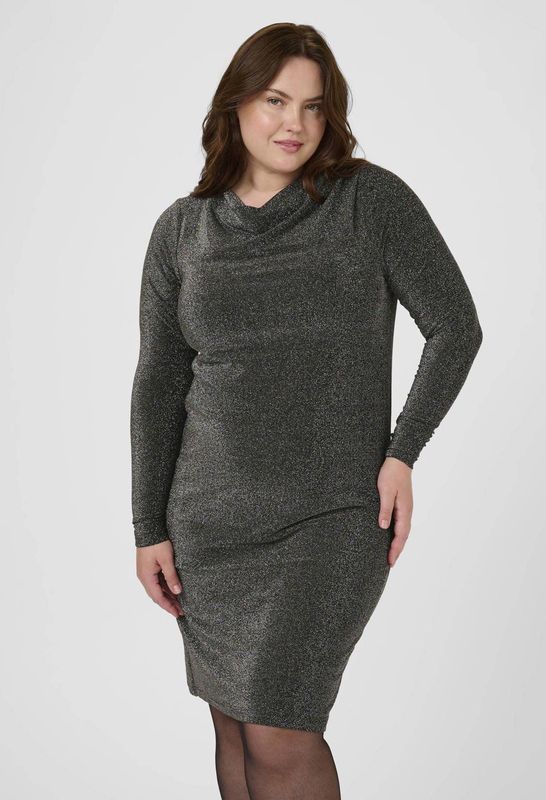 Kaffe Curve glitterjurk met glitter zilver