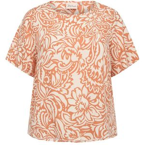 Wasabiconcept top met all over print oranje/wit